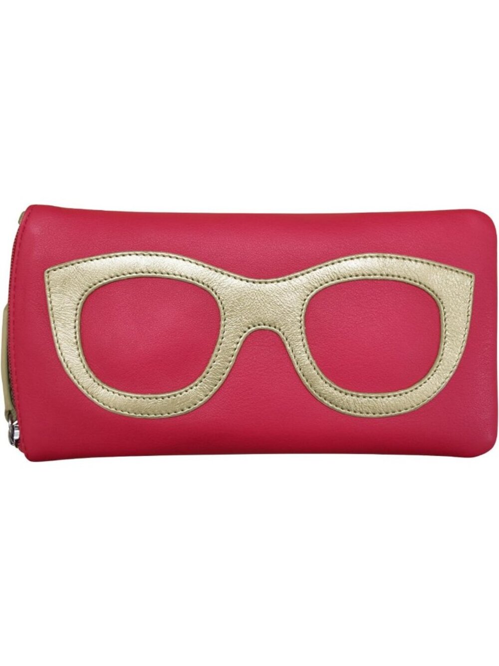 Vibrant Leather Eyeglass Case with Zip Closure & RFID Blocking - Travel-Friendly